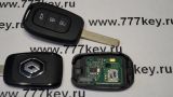 Ключ Оригинал 3 кнопки Renault ПДУ 433.92mHz PCF 7961M Hitag AES Лезвие VAT2T  код 26/35